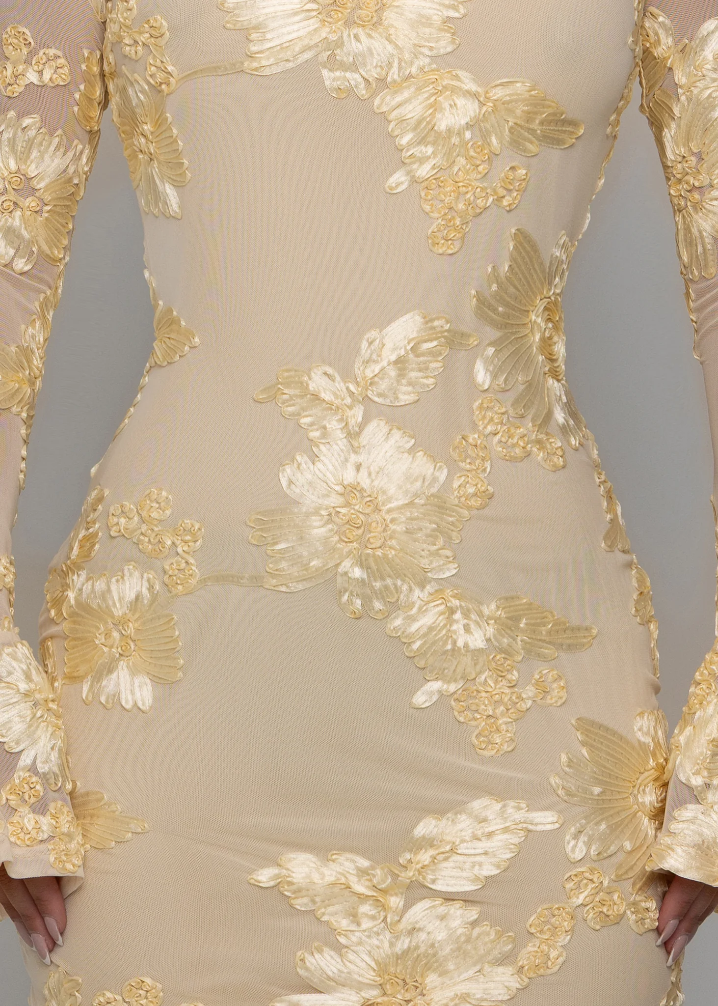 Blissful Days Long Sleeved Mini Dress - Yellow - Image 2