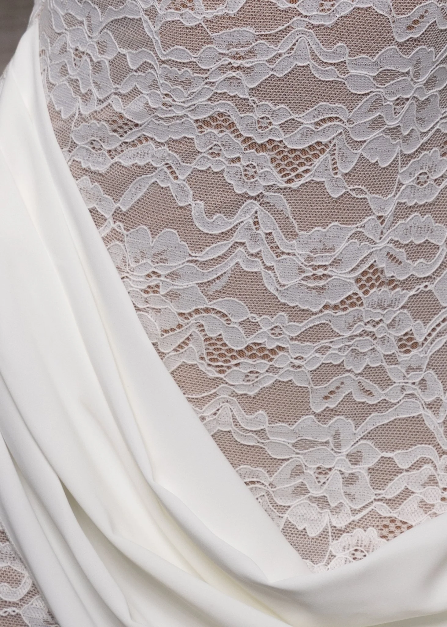 Charmed Heart Lace Drape Mini Dress - White - Image 3