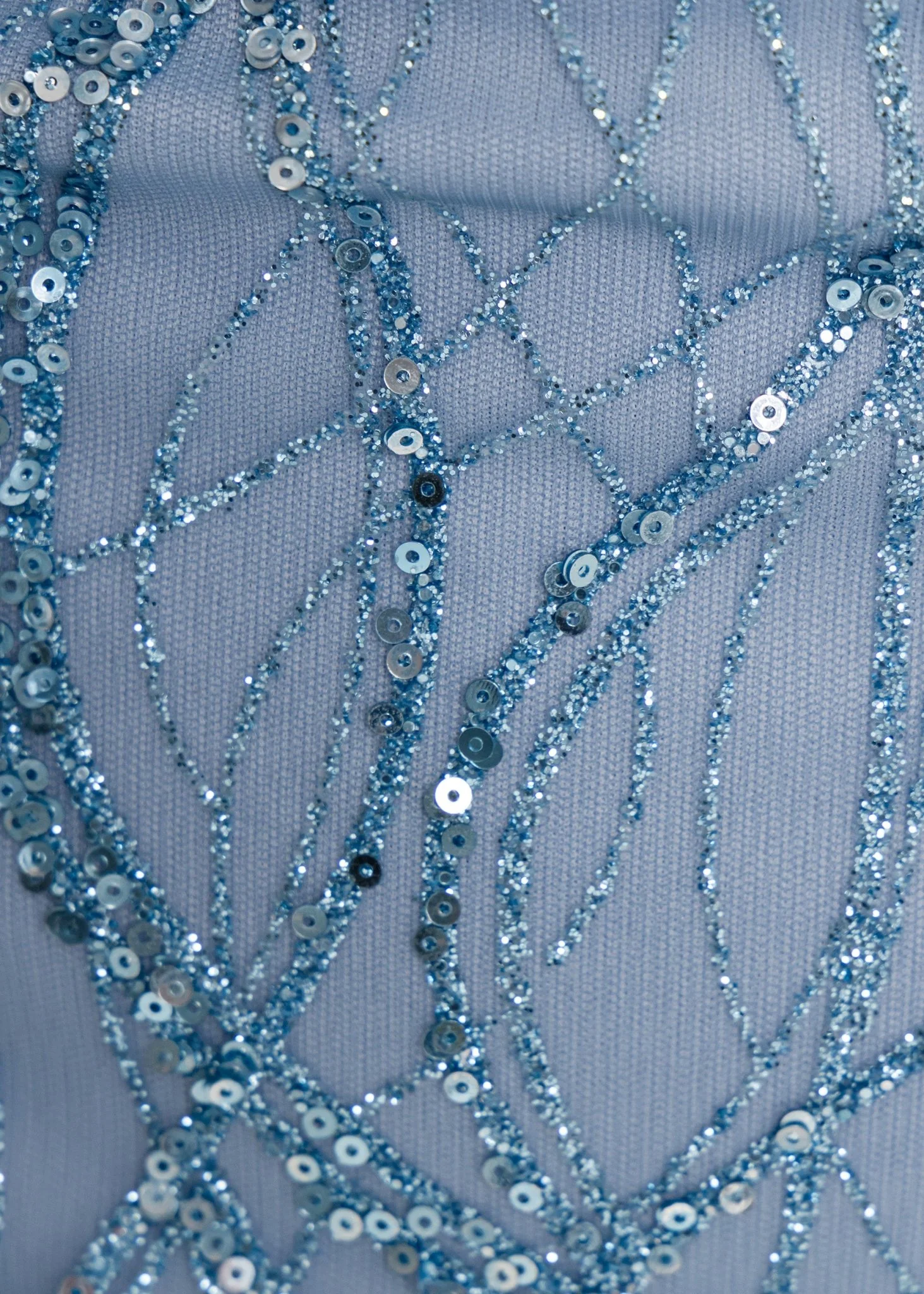 Electric Energy Feather Detail Mini Dress - Blue - Image 9
