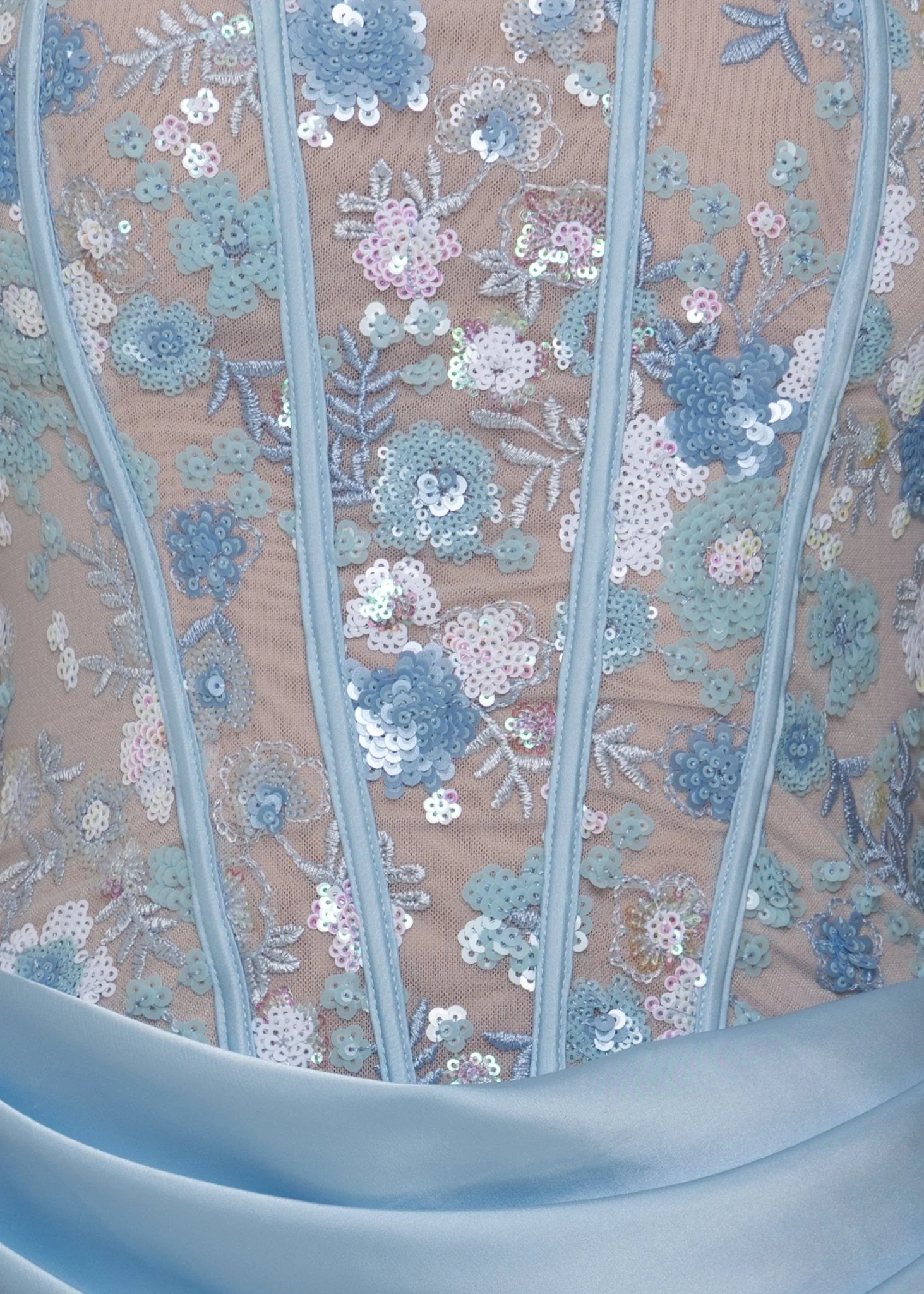 Enchanted Charm Floral Corset Mini Dress - Blue - Image 4