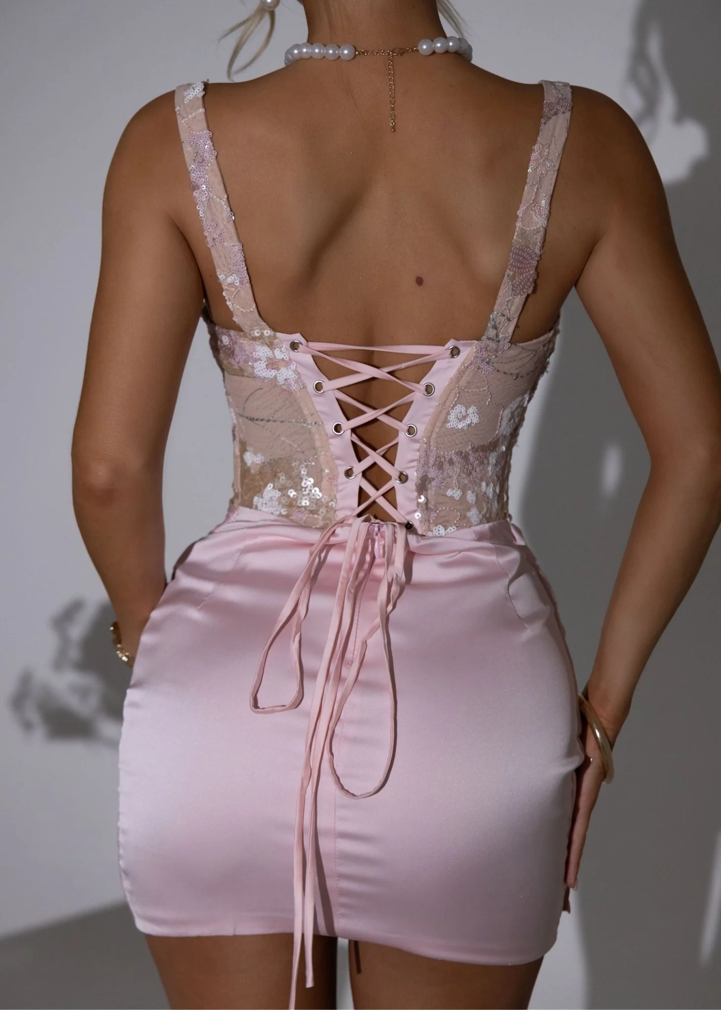 Enchanted Charm Corset Mini Dress - Pink - Image 3