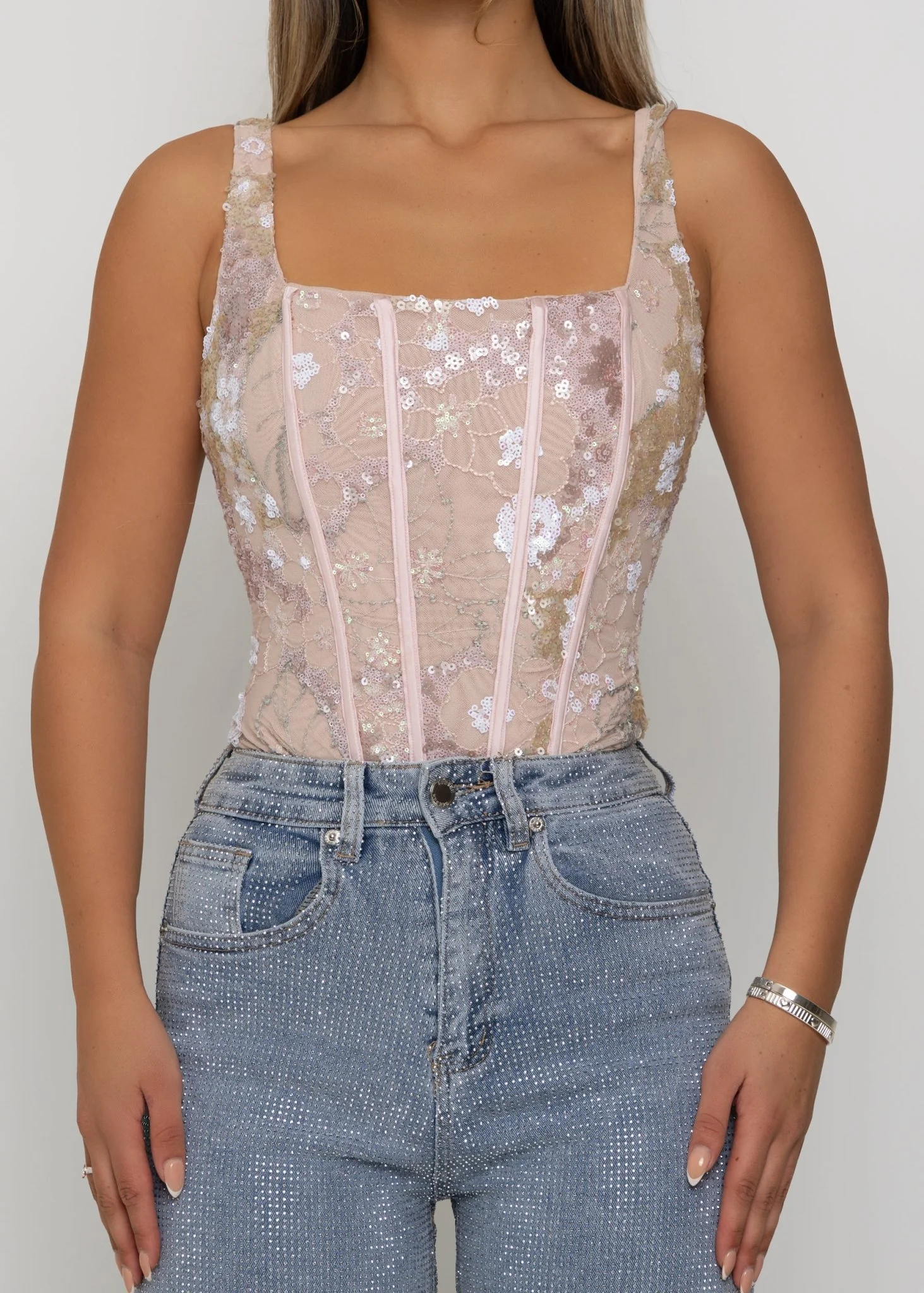Enchanted Moments Embellished Bodysuit - Pink - Image 3