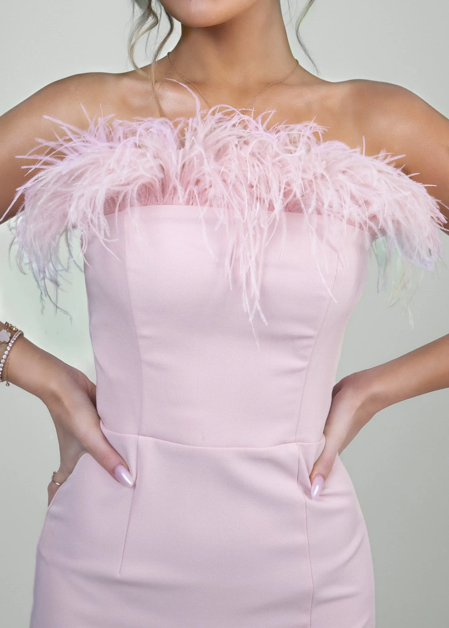 Forever Yours Feather Gown - Pink - Image 3