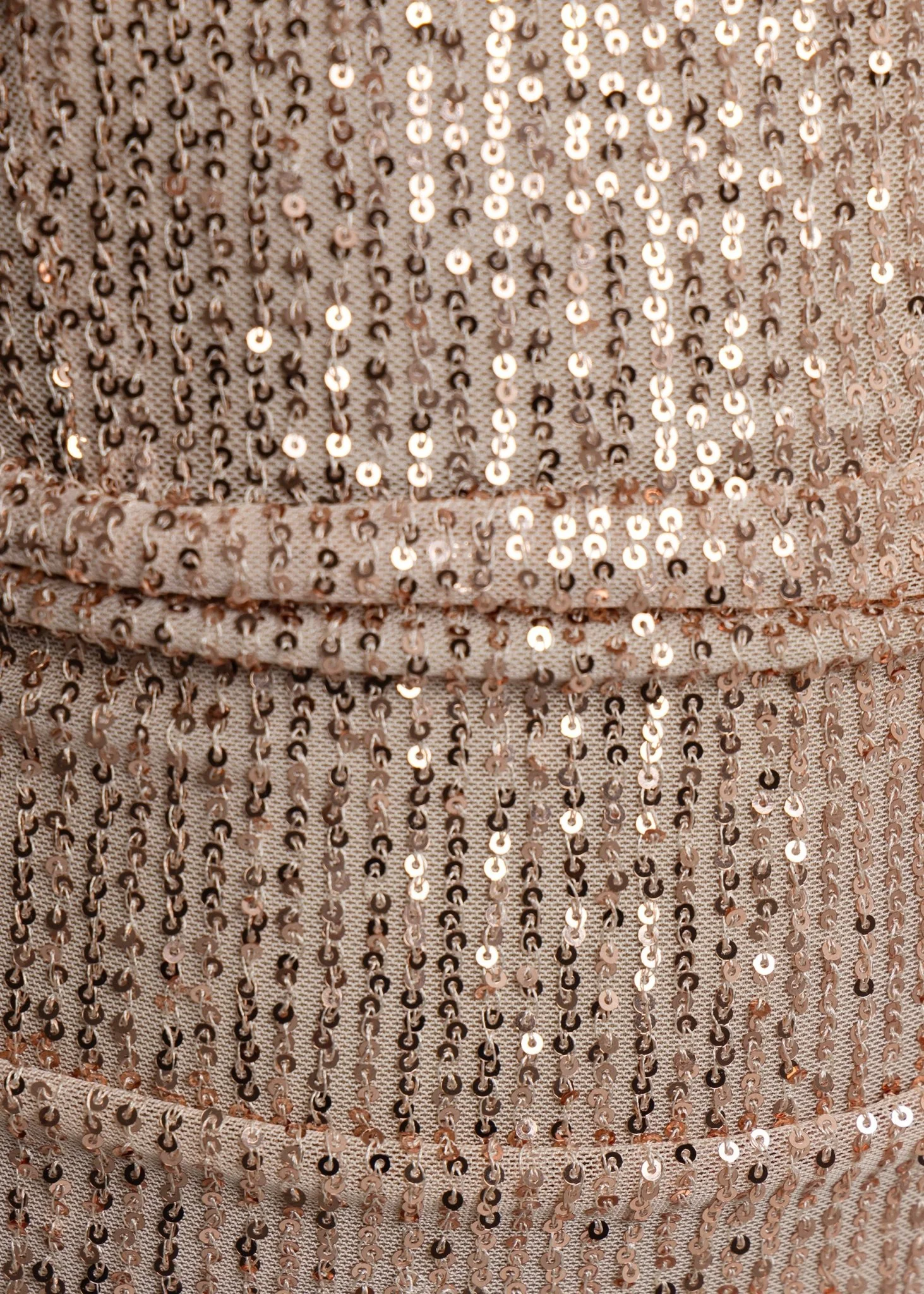 Iconic Fantasy Cowl Neck Sequin Mini Dress - Rose Gold - Image 5