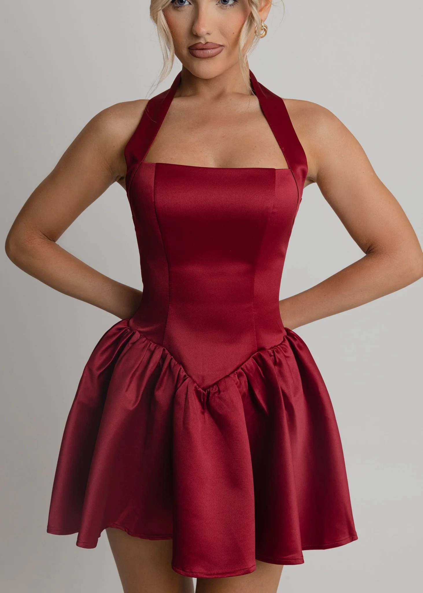 Lift You Up A-Line Mini Dress - Wine - Image 3