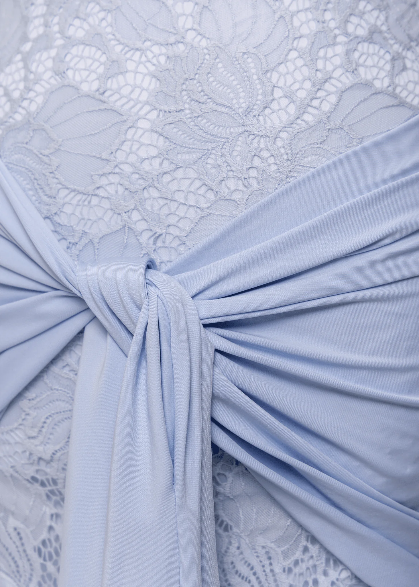 Lost Files Wrap Lace Mini Dress - Blue - Image 3