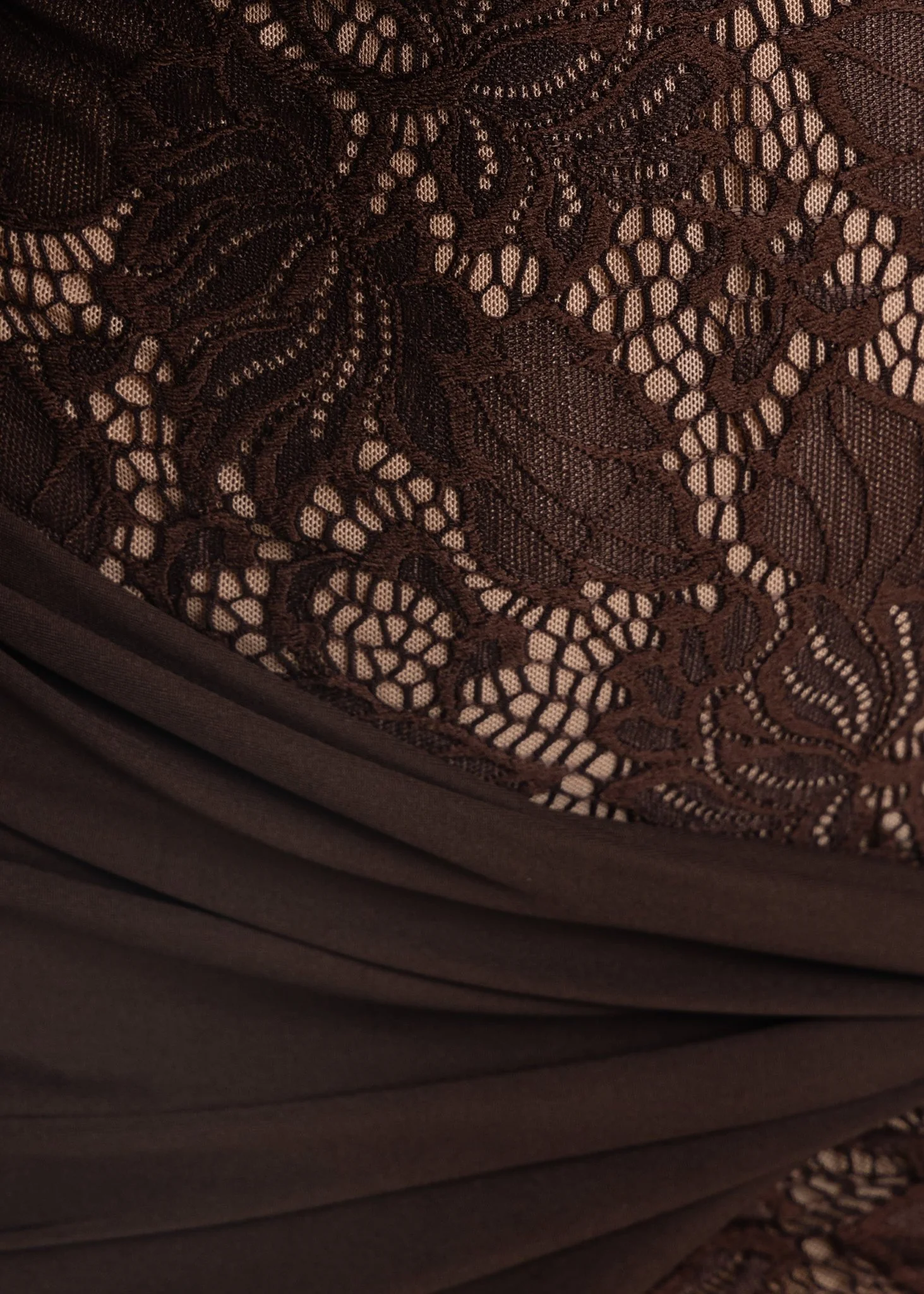 Lost Files Wrap Lace Mini Dress - Brown - Image 8