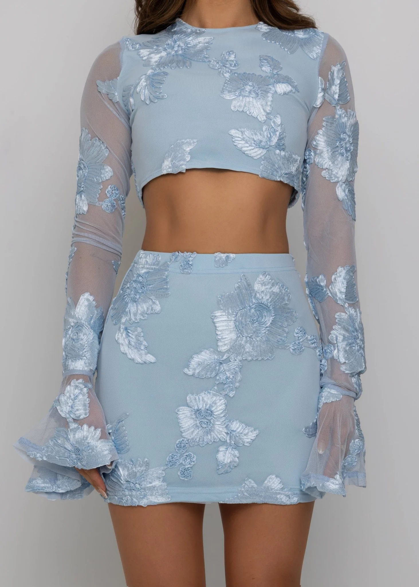 Love Ignited Long Sleeve Two Piece - Blue - Image 6