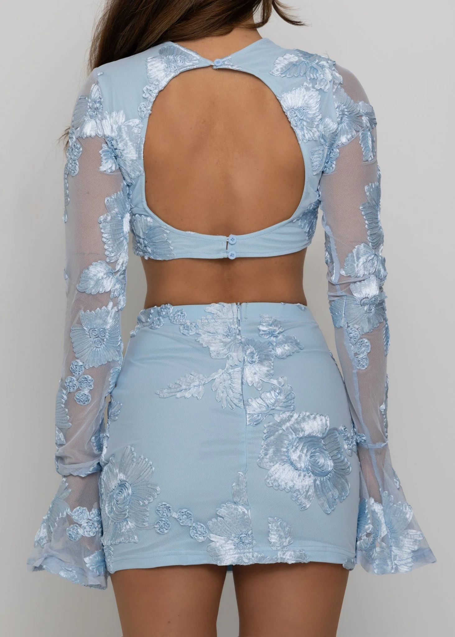 Love Ignited Long Sleeve Two Piece - Blue - Image 7