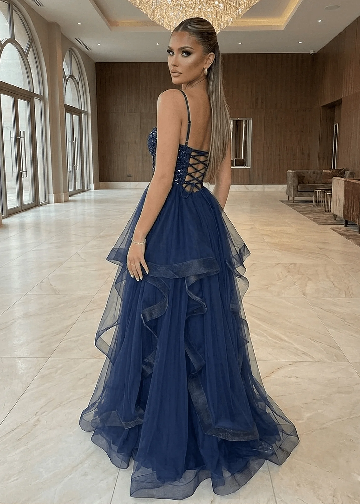 Midnight Shine Gown - Navy - Image 2