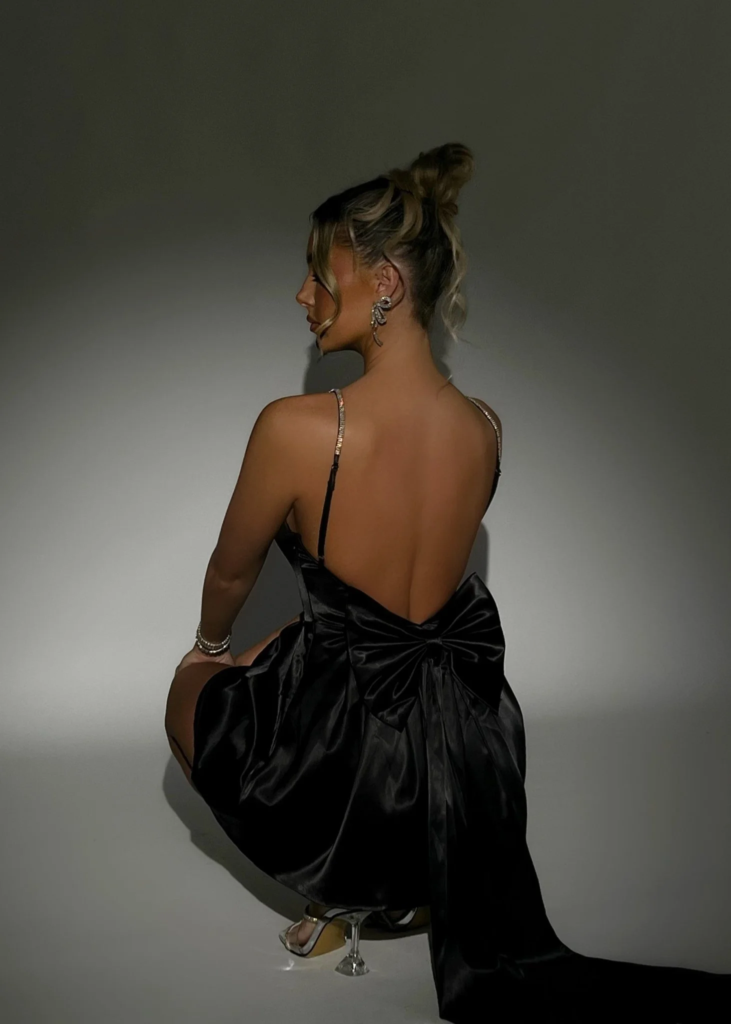 Princess Dreams Bow Mini Dress - Black - Image 10