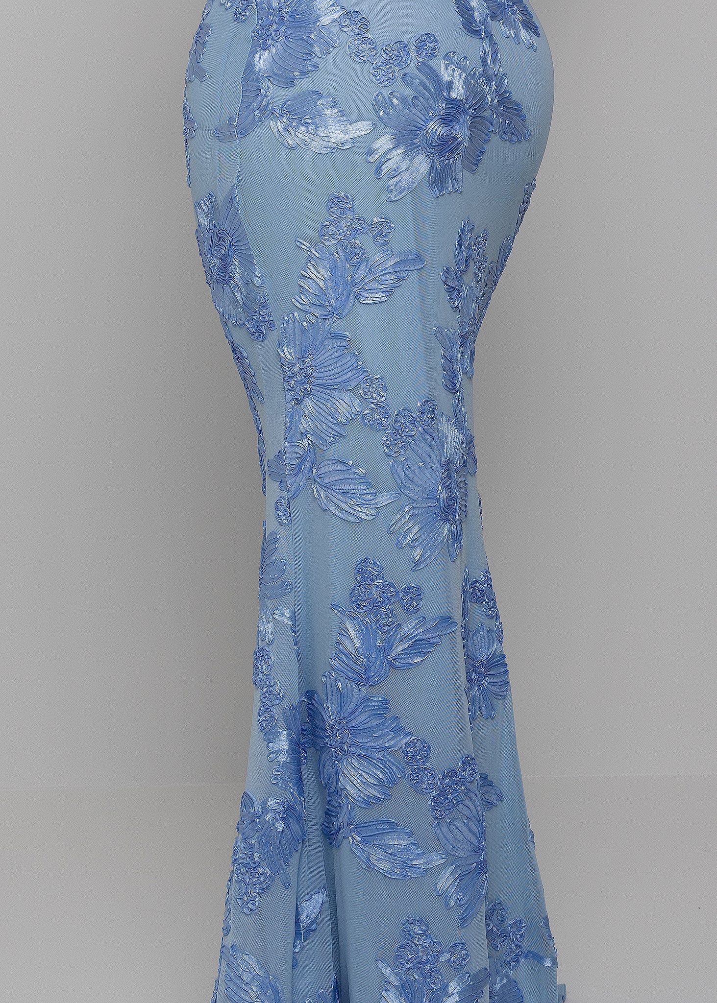 Spring Cascade Floral Maxi Dress - Blue - Image 3
