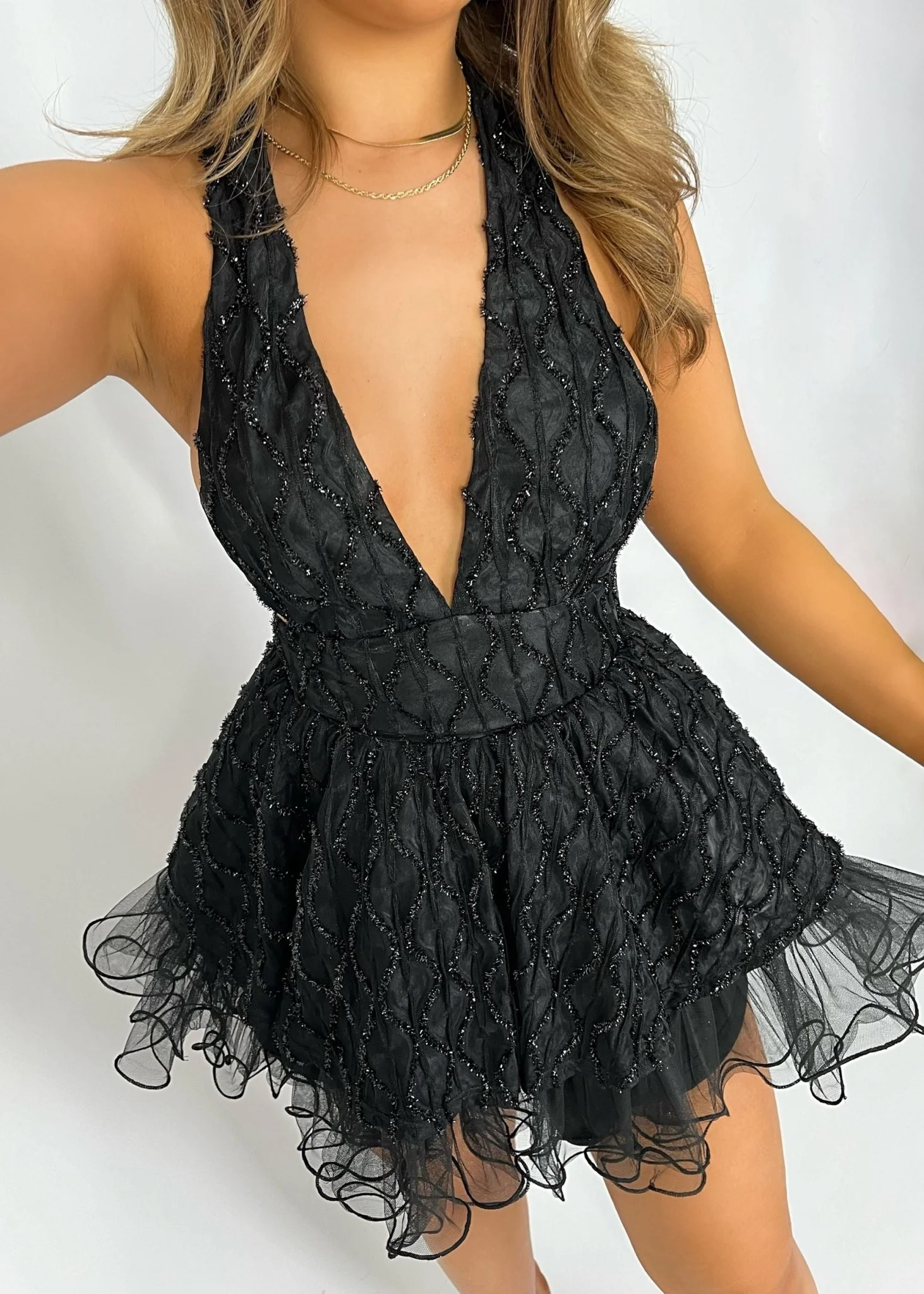 Steal Your Heart Mini Dress - Black - Image 6