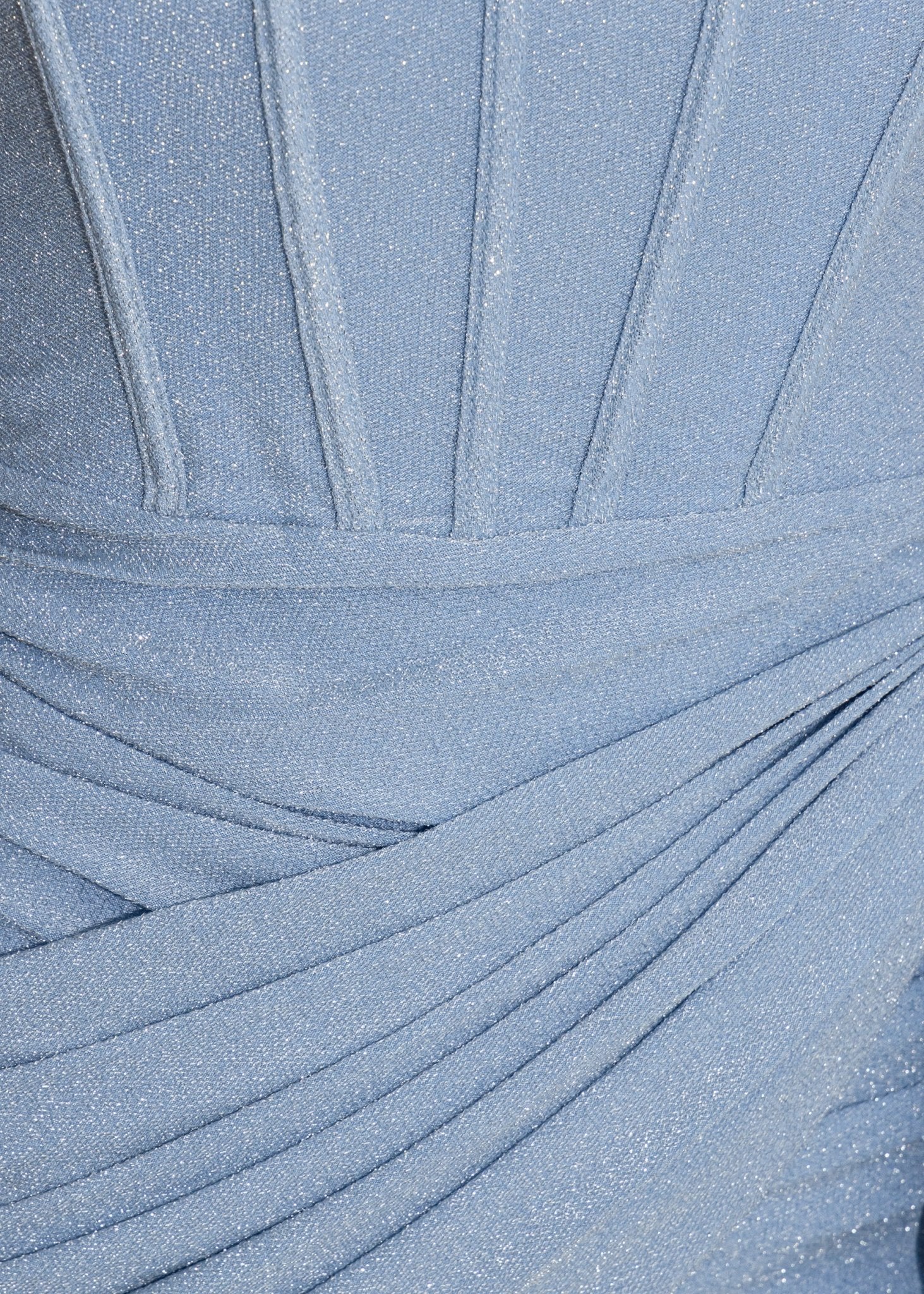 Sweet Goodbyes Lurex Drape Mini Dress - Blue - Image 6