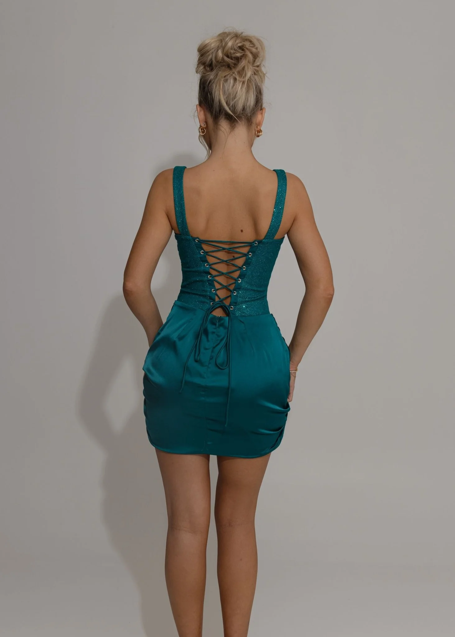 Your Temptation Glitter Mini Dress - Teal - Image 6